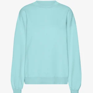 Organic Oversized Crew - Teal Blue