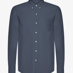 Organic Button Down Shirt - Petrol Blue