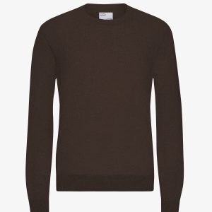 Light Merino Wool Crew - Coffee Brown