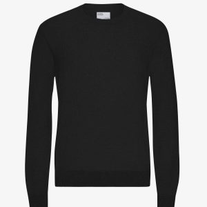 Light Merino Wool Crew - Deep Black