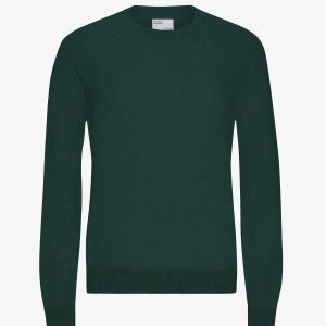 Light Merino Wool Crew - Emerald Green