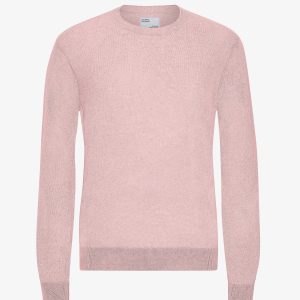 Light Merino Wool Crew - Faded Pink
