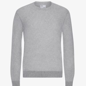 Light Merino Wool Crew - Heather Grey