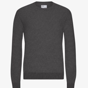 Light Merino Wool Crew - Lava Grey