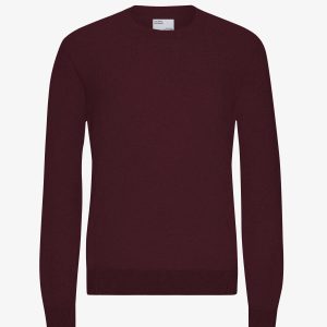 Light Merino Wool Crew - Oxblood Red