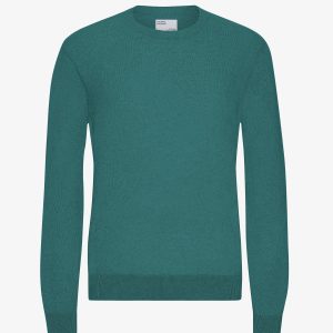 Light Merino Wool Crew - Ocean Green