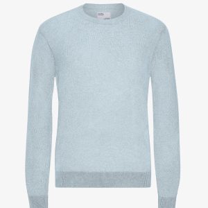 Light Merino Wool Crew - Polar Blue