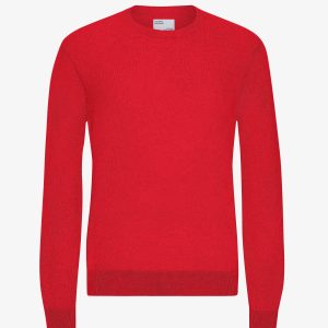 Light Merino Wool Crew - Scarlet Red